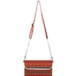 Boho Aztec Rust Orange Color Stripes Mini Crossbody Handbag