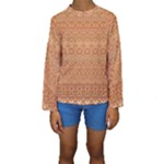 Boho Fancy Peach  Kids  Long Sleeve Swimwear