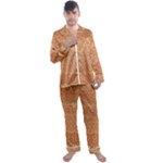 Boho Fancy Peach  Men s Long Sleeve Satin Pyjamas Set