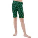 Leaf Forest And Blue Flowers In Peace Kids  Mid Length Swim Shorts