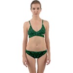 Leaf Forest And Blue Flowers In Peace Wrap Around Bikini Set