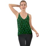 Leaf Forest And Blue Flowers In Peace Chiffon Cami