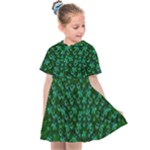 Leaf Forest And Blue Flowers In Peace Kids  Sailor Dress