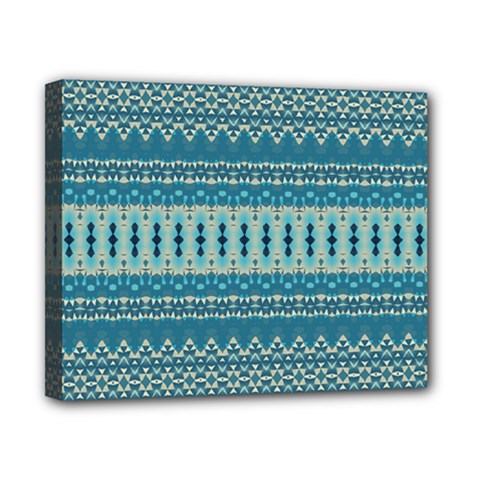 Boho Blue Teal Striped Canvas 10  x 8  (Stretched) from ArtsNow.com
