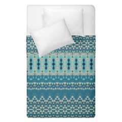 Boho Blue Teal Striped Duvet Cover Double Side (Single Size) from ArtsNow.com