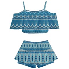 Kids  Off Shoulder Skirt Bikini 