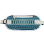 Boho Blue Teal Striped Rounded Waist Pouch