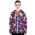 Colorful Geometric  Women s Zipper Hoodie