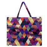 Colorful Geometric  Zipper Large Tote Bag