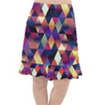 Colorful Geometric  Fishtail Chiffon Skirt