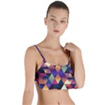Colorful Geometric  Layered Top Bikini Top 