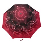 Crimson Red Black Swirl Folding Umbrellas