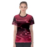 Crimson Red Black Swirl Women s Sport Mesh Tee