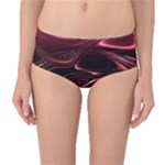 Crimson Red Black Swirl Mid-Waist Bikini Bottoms