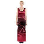 Crimson Red Black Swirl Thigh Split Maxi Dress