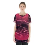 Crimson Red Black Swirl Skirt Hem Sports Top