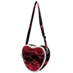 Crimson Red Black Swirl Heart Shoulder Bag