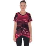 Crimson Red Black Swirl Cut Out Side Drop Tee