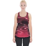 Crimson Red Black Swirl Piece Up Tank Top