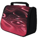 Crimson Red Black Swirl Full Print Travel Pouch (Big)