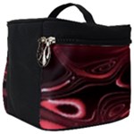 Crimson Red Black Swirl Make Up Travel Bag (Big)