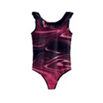 Crimson Red Black Swirl Kids  Frill Swimsuit