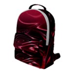 Crimson Red Black Swirl Flap Pocket Backpack (Large)