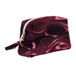 Crimson Red Black Swirl Wristlet Pouch Bag (Medium)