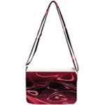 Crimson Red Black Swirl Double Gusset Crossbody Bag