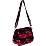 Crimson Red Black Swirl Saddle Handbag