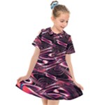 Abstract Art Swirls Kids  Short Sleeve Shirt Dress