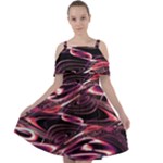 Abstract Art Swirls Cut Out Shoulders Chiffon Dress
