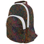 Boho Floral Pattern Rounded Multi Pocket Backpack