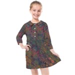 Boho Floral Pattern Kids  Quarter Sleeve Shirt Dress