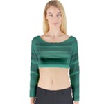 Biscay Green Ombre Long Sleeve Crop Top