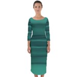 Biscay Green Ombre Quarter Sleeve Midi Bodycon Dress