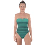 Biscay Green Ombre Tie Back One Piece Swimsuit