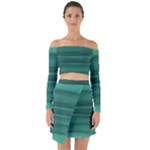 Biscay Green Ombre Off Shoulder Top with Skirt Set