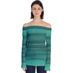 Biscay Green Ombre Off Shoulder Long Sleeve Top