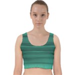 Biscay Green Ombre Velvet Racer Back Crop Top