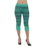 Biscay Green Ombre Lightweight Velour Capri Leggings 