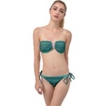 Biscay Green Ombre Twist Bandeau Bikini Set