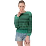 Biscay Green Ombre Banded Bottom Chiffon Top