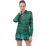 Biscay Green Ombre Long Sleeve Satin Shirt