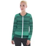 Biscay Green Ombre Velour Zip Up Jacket