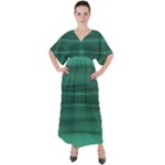 Biscay Green Ombre V-Neck Boho Style Maxi Dress