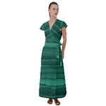 Biscay Green Ombre Flutter Sleeve Maxi Dress