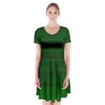 Emerald Green Ombre Short Sleeve V-neck Flare Dress