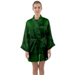 Emerald Green Ombre Long Sleeve Satin Kimono