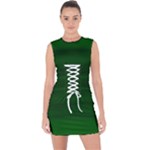 Emerald Green Ombre Lace Up Front Bodycon Dress